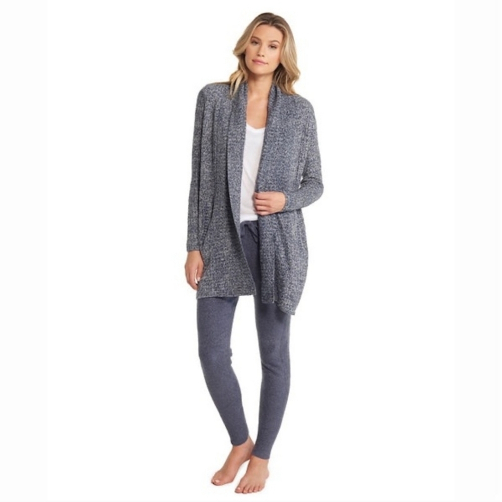 BAREFOOT DREAMS CozyChic Lite Montecito Cardigan Sweater Indigo/Stone …